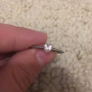 Light Pink heart pandora ring